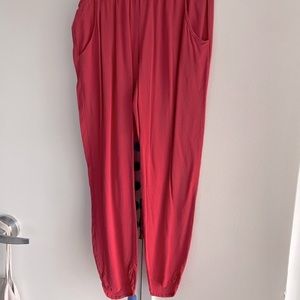 Pink summer pants from Anthropologie